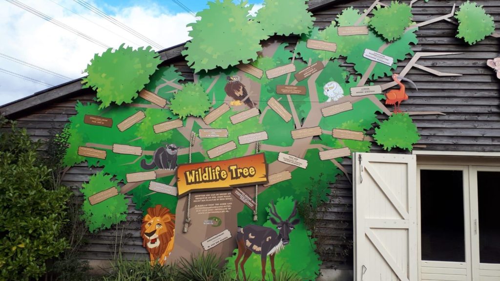Wildlife Tree of animal adoptions supporting the foundation.